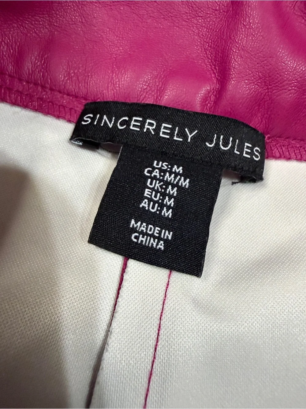Sincerely Jules Hot Pink Faux Leather Skort